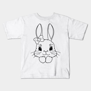 Funny and Cute  Rabbit ,happy Easter cartoon, Cartoon style Kids T-Shirt